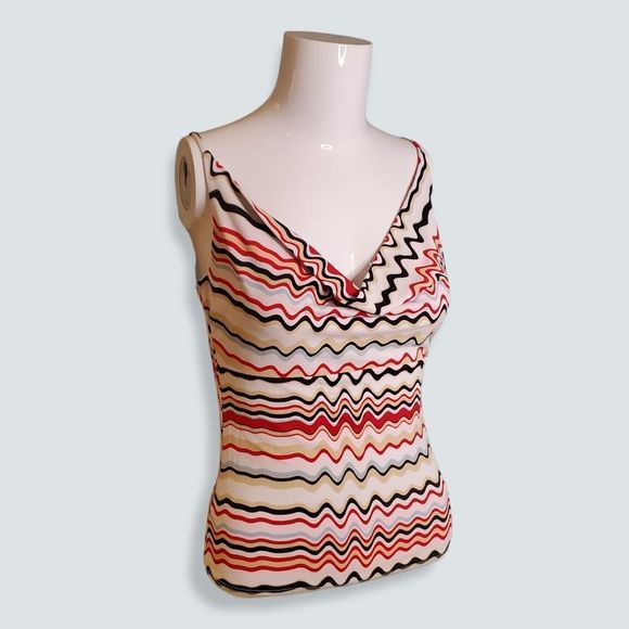 a'gaci Tops - a'gaci Retro Zig Zag Cowl Tank Tee